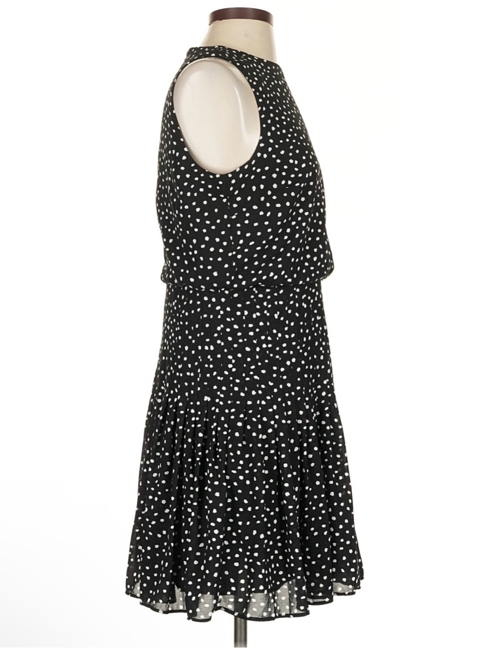 Ann Taylor Black and White Polka Dot Sleeveless Dress - Picture 3 of 6